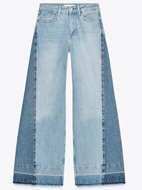 Z1975 CONTRAST MID-RISE WIDE LEG JEANS - SIZE 28
